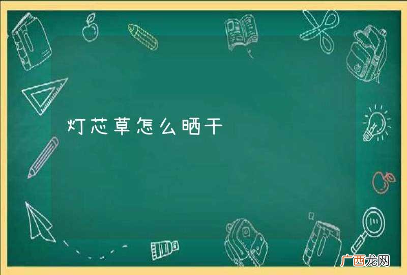 灯芯草怎么晒干
