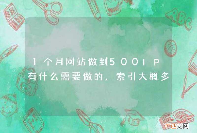 1个月网站做到500IP有什么需要做的，索引大概多少，外链大概多少？
