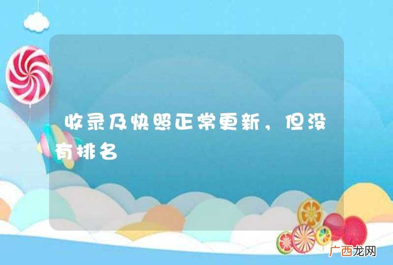 收录及快照正常更新，但没有排名