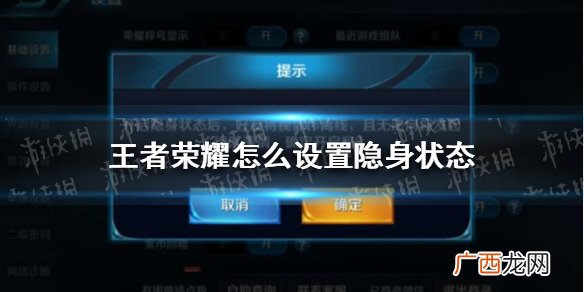 王者荣耀怎么设置隐身状态,为什么王者荣耀不能一直隐身？