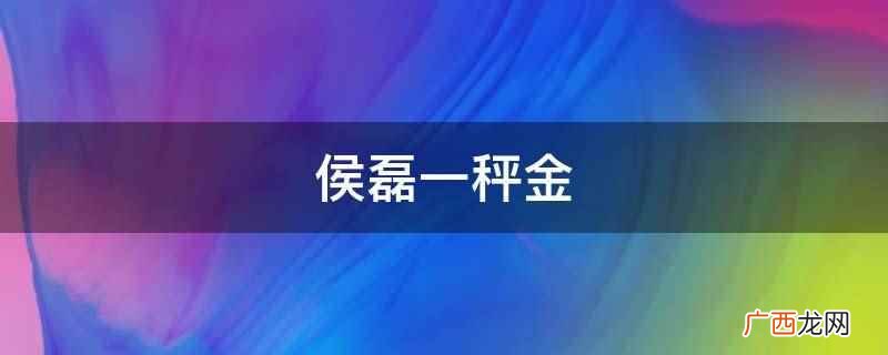 侯磊是中国内地演员、主持人 侯磊一秤金