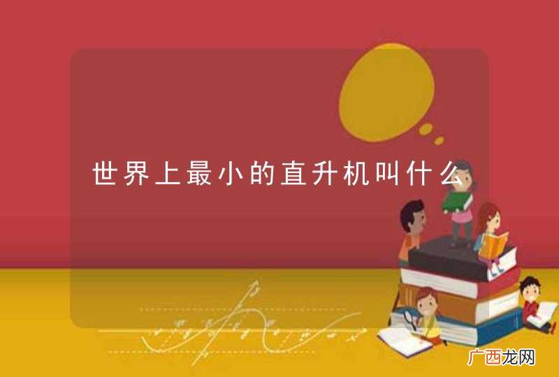 世界上最小的直升机叫什么