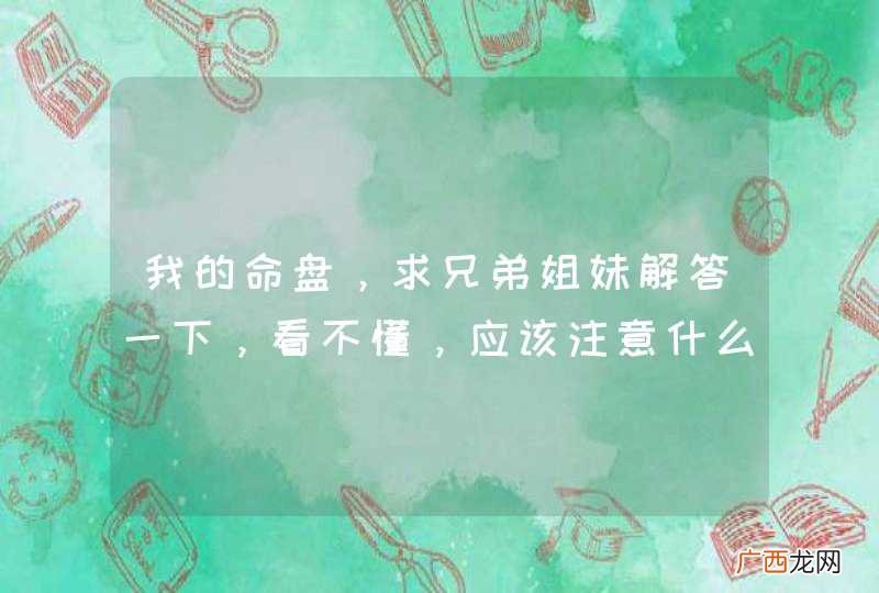我的命盘，求兄弟姐妹解答一下，看不懂，应该注意什么？