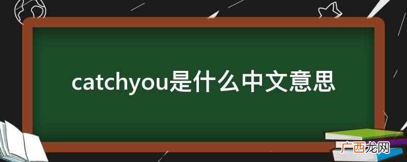 catchyou在不同语境下有不同的中文意思 catchyou是什么中文意思