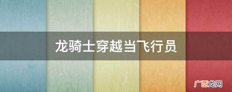 龙骑士穿越当飞行员是小说 龙骑士穿越当飞行员