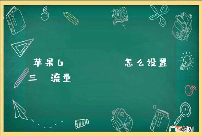苹果6splus怎么设置三g流量