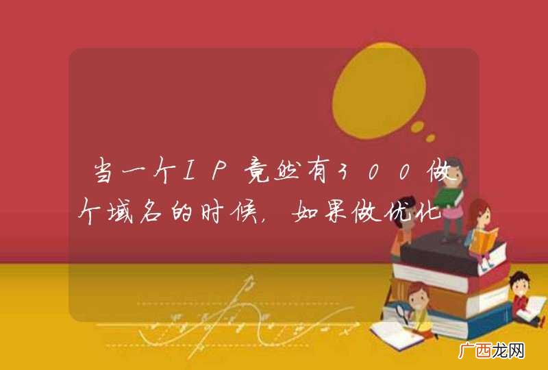 当一个IP竟然有300做个域名的时候,如果做优化