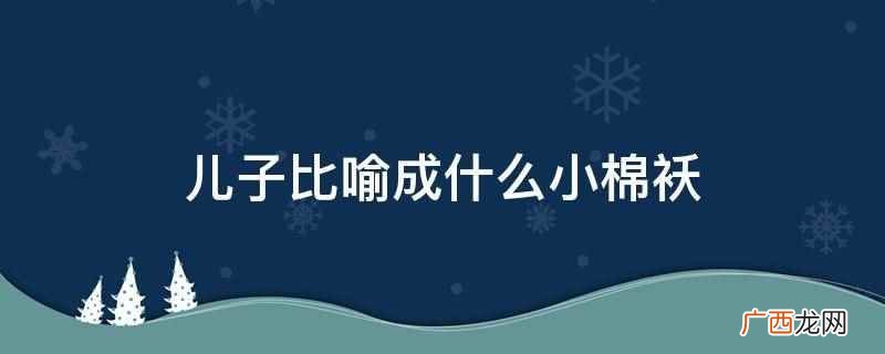 儿子常比喻成皮夹克,可以遮风挡雨 儿子比喻成什么小棉袄