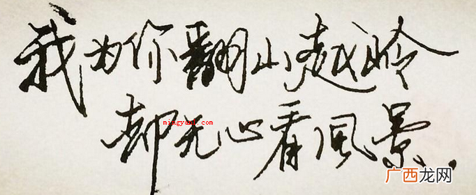 我为你翻山越岭却无心看风景是什么意思？