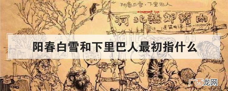 阳春白雪和下里巴人最初指什么