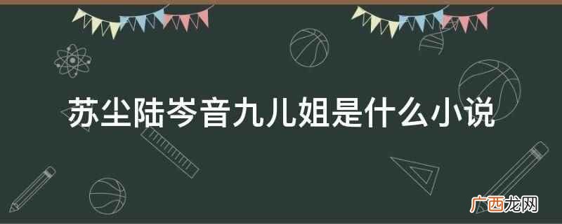 人物、情节、环境是小说的三要素 苏尘陆岑音九儿姐是什么小说