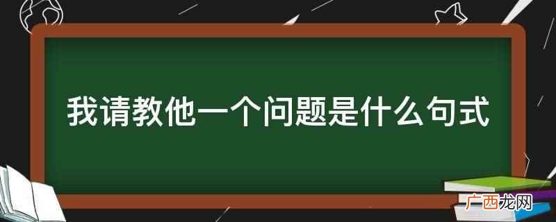 我请教他一个问题是双宾语句式 我请教他一个问题是什么句式