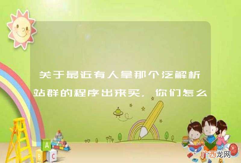关于最近有人拿那个泛解析站群的程序出来买，你们怎么看？