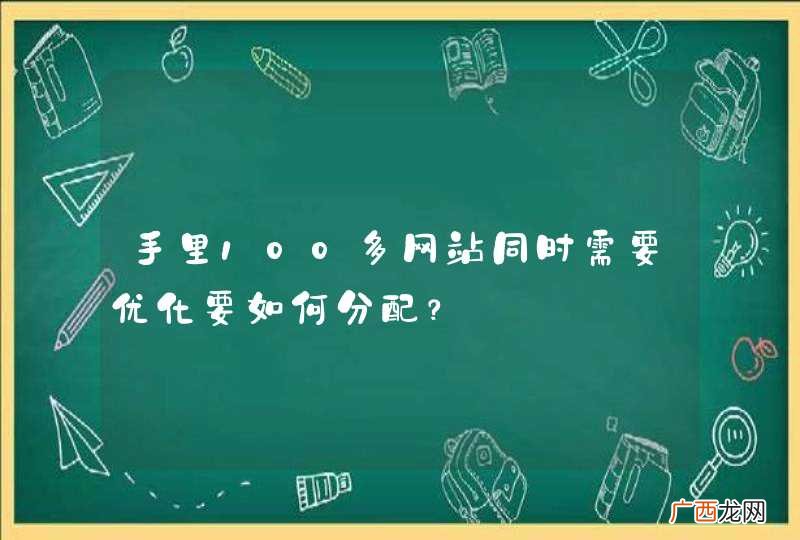 手里100多网站同时需要优化要如何分配？