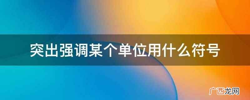 汉文语境中的双引号和单引号 突出强调某个单位用什么符号