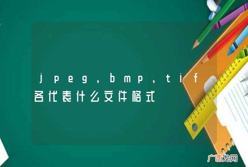 jpeg,bmp,tif各代表什么文件格式