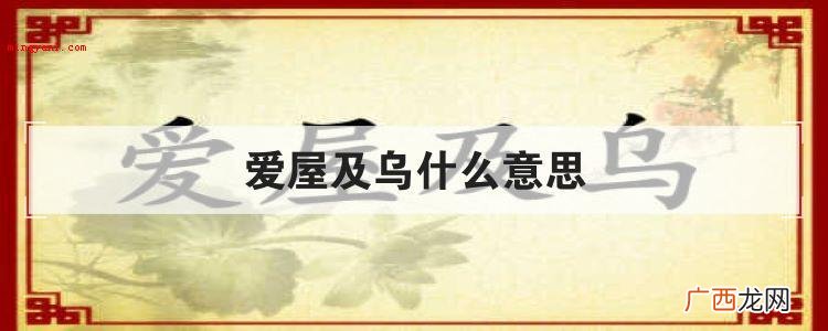 爱屋及乌什么意思