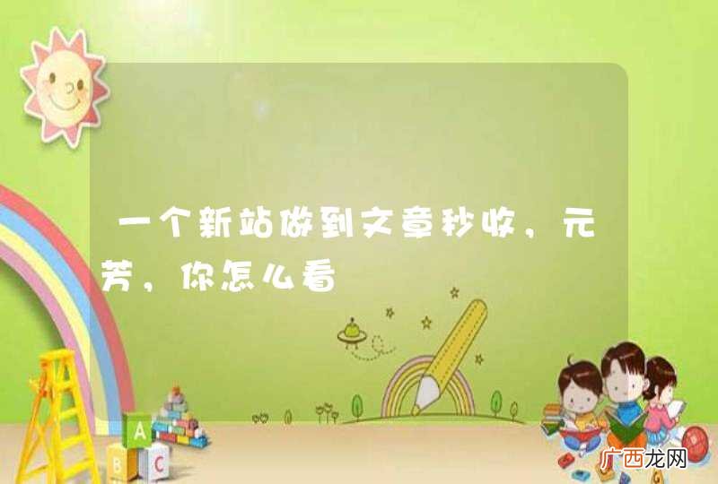 一个新站做到文章秒收，元芳，你怎么看