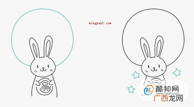 中秋节的玉兔怎么画