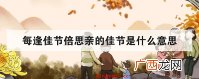 每逢佳节倍思亲的佳节是什么意思