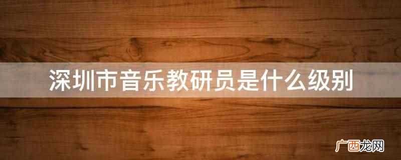 深圳市音乐教研员是科员级别 深圳市音乐教研员是什么级别