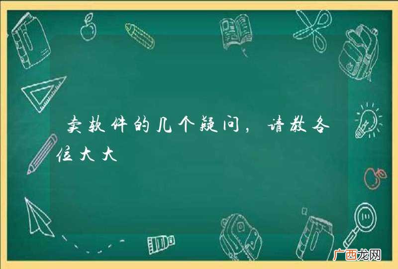 卖软件的几个疑问，请教各位大大