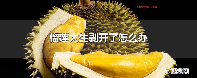 榴莲太生剥开了怎么办