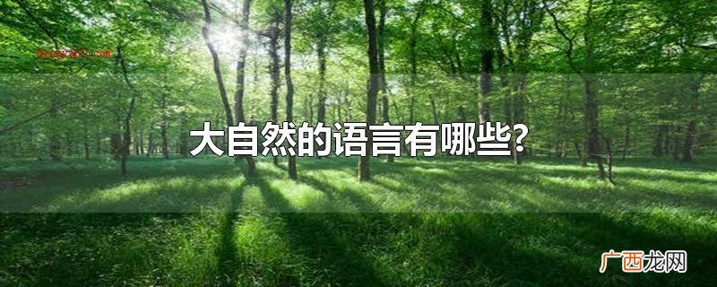 大自然的语言有哪些?