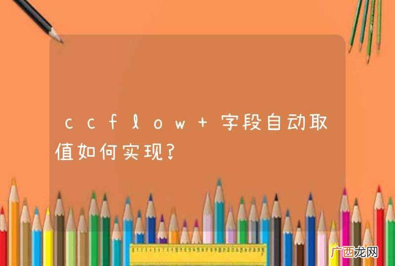ccflow 字段自动取值如何实现?