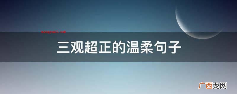 三观超正的温柔句子