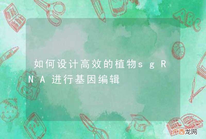 如何设计高效的植物sgRNA进行基因编辑