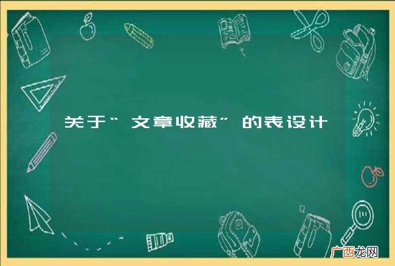 关于“文章收藏”的表设计