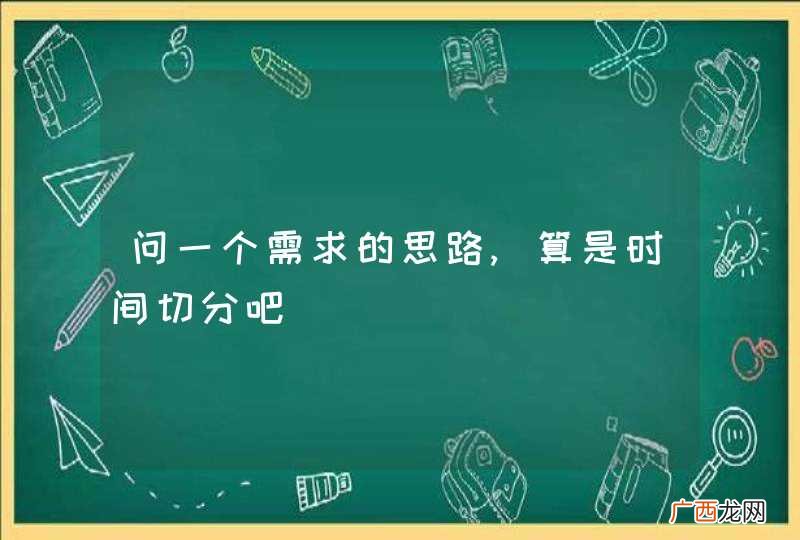 问一个需求的思路,算是时间切分吧