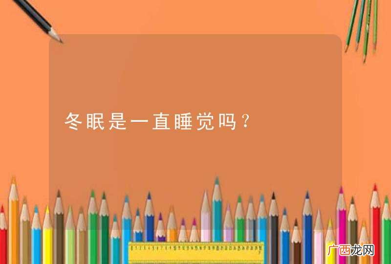 冬眠是一直睡觉吗？