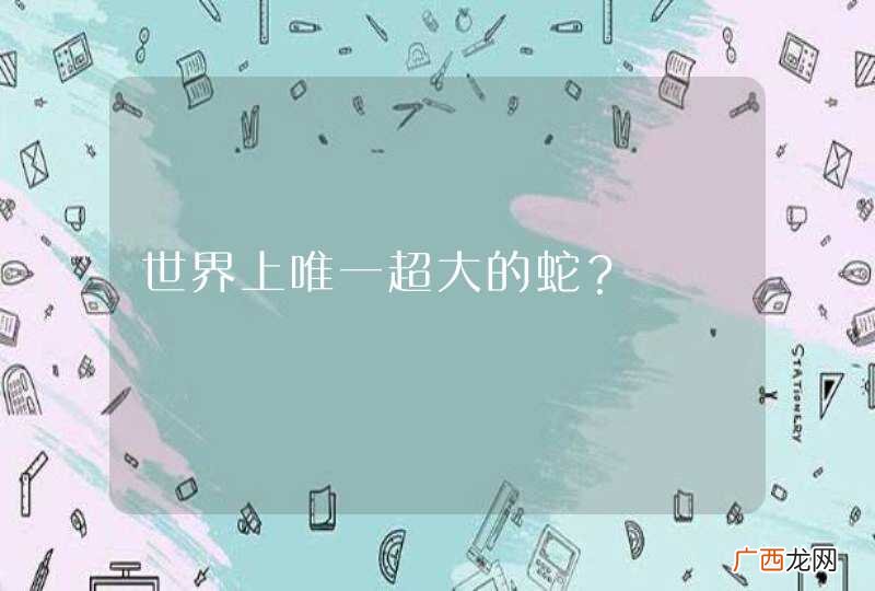世界上唯一超大的蛇？