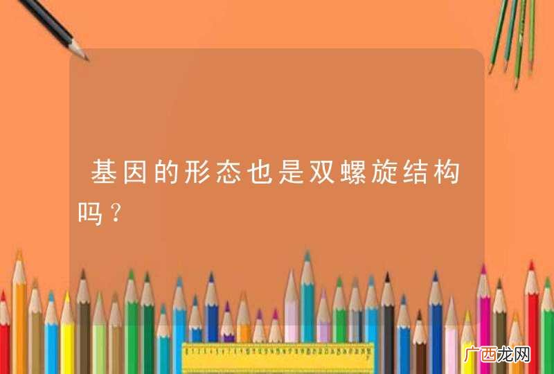 基因的形态也是双螺旋结构吗？
