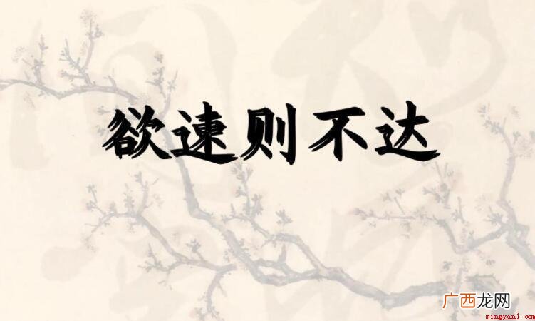 欲速不达是什么意思