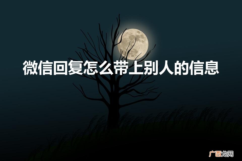 微信回复怎么带上别人的信息（微信回复怎么回复上一句的问题)