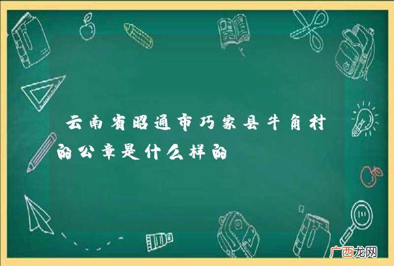 云南省昭通市巧家县牛角村的公章是什么样的