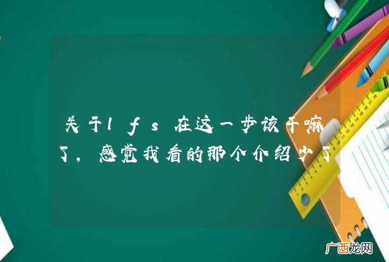关于lfs在这一步该干嘛了，感觉我看的那个介绍少了步骤，求帮忙