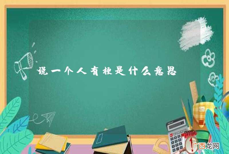 说一个人有梗是什么意思
