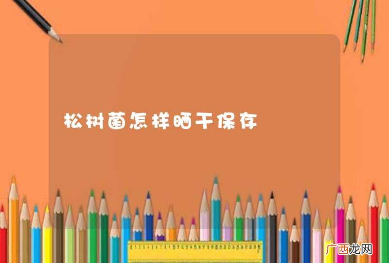 松树菌怎样晒干保存