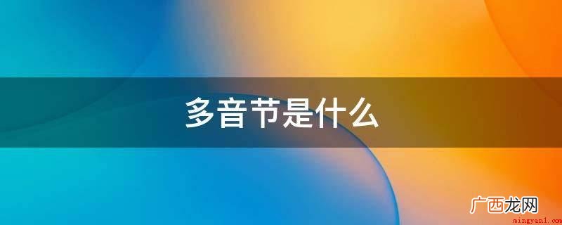 一个英语单词中有多少元音节 多音节是什么