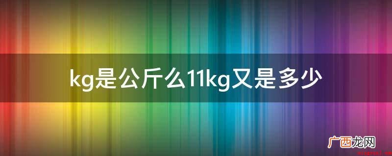 Kg为国际单位制中度量品质的基本单位 kg是公斤么11kg又是多少