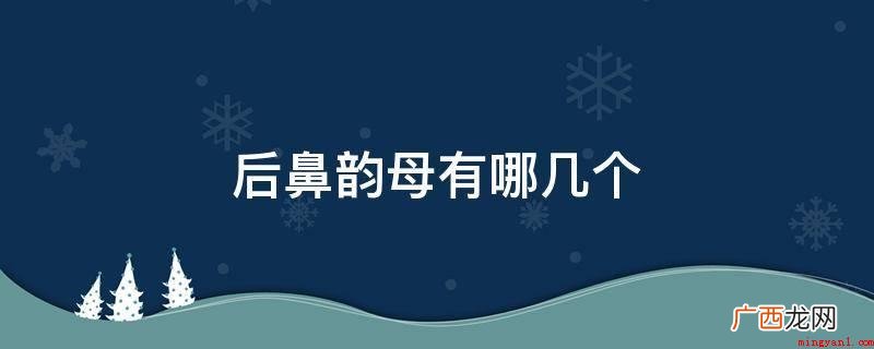 后鼻韵母:ang、eng 后鼻韵母有哪几个