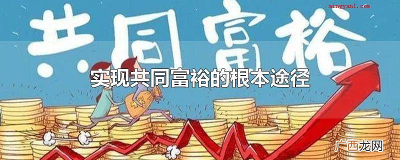 共同富裕的根本途径是以经济建设为中心 实现共同富裕的根本途径