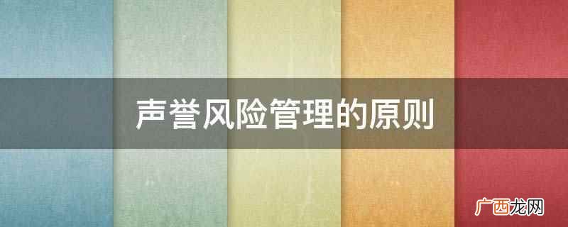 声誉风险管理的原则是:前瞻性、匹配性、全覆盖、有效性 声誉风险管理的原则