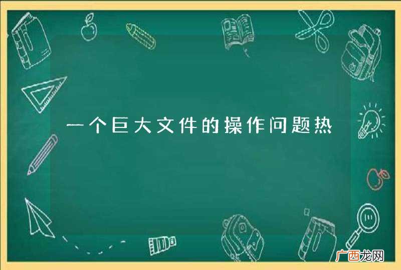 一个巨大文件的操作问题热