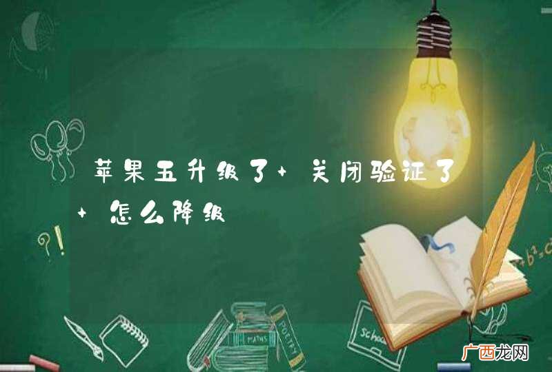 苹果五升级了 关闭验证了 怎么降级