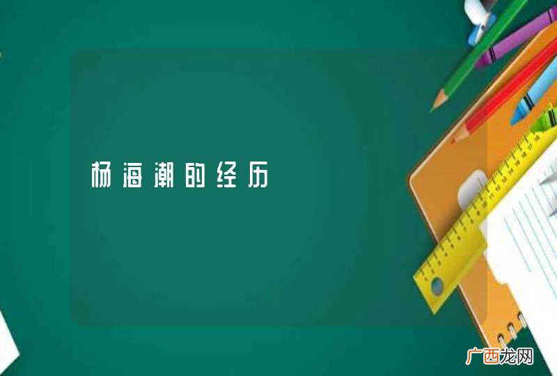 杨海潮的经历